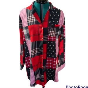 Victoria’s Secret Button Down Tunic Dress Pajamas, Medium